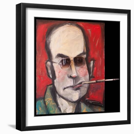 Hunter S Thompson with Cig Black-Tim Nyberg-Framed Premium Giclee Print