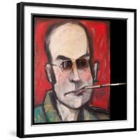 Hunter S Thompson with Cig Black-Tim Nyberg-Framed Giclee Print