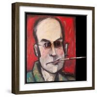 Hunter S Thompson with Cig Black-Tim Nyberg-Framed Giclee Print