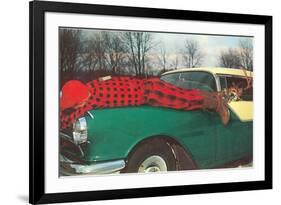 Hunter Strapped to Fender, Deer Driving-null-Framed Premium Giclee Print