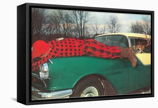 Hunter Strapped to Fender, Deer Driving-null-Framed Stretched Canvas