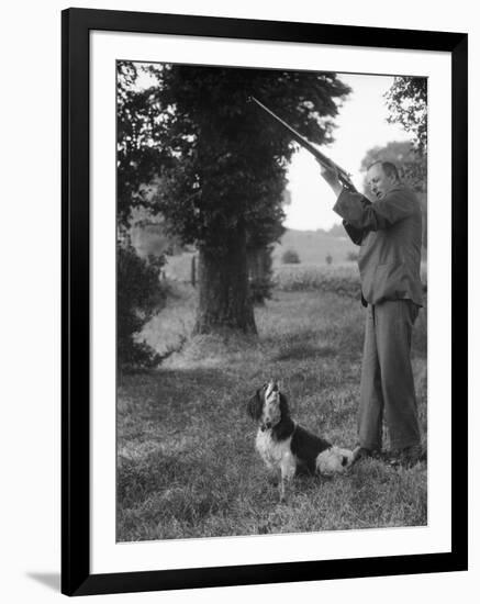 Hunter with Gun and Dog-null-Framed Photographic Print