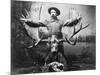 Hunter with Record Moose Antlers-null-Mounted Photographic Print