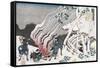 Hunters by a Fire in the Snow'-Katsushika Hokusai-Framed Stretched Canvas