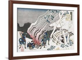 Hunters by a Fire in the Snow'-Katsushika Hokusai-Framed Giclee Print