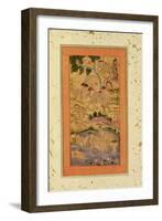 Hunters Capturing Elephants, from the Large Clive Album, C.1760-65 (Tinted Drawing on Paper)-Mughal-Framed Giclee Print