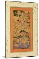 Hunters Capturing Elephants, from the Large Clive Album, C.1760-65 (Tinted Drawing on Paper)-Mughal-Mounted Giclee Print