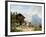 Hunters carousing in front of a hunting lodge near Partenkirchen-Heinrich Bürkel-Framed Giclee Print