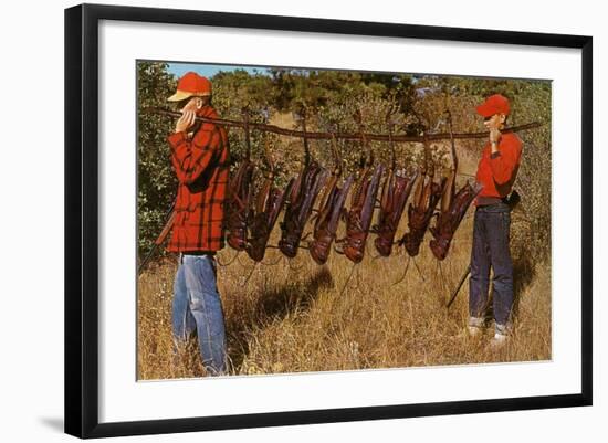 Hunters Carrying Giant Grasshoppers-null-Framed Art Print