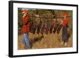 Hunters Carrying Giant Grasshoppers-null-Framed Art Print