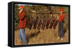 Hunters Carrying Giant Grasshoppers-null-Framed Stretched Canvas