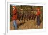 Hunters Carrying Giant Grasshoppers-null-Framed Premium Giclee Print