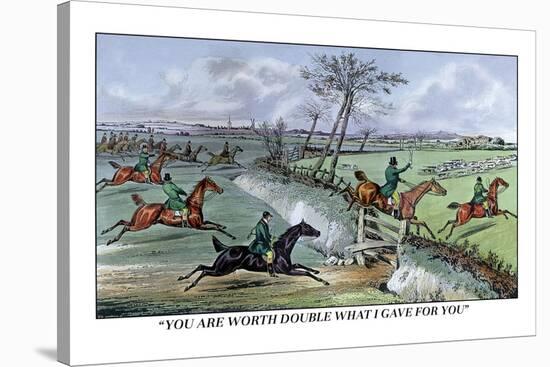 Hunters Clear the Ditch-Henry Thomas Alken-Stretched Canvas