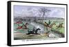 Hunters Clear the Ditch-Henry Thomas Alken-Framed Stretched Canvas