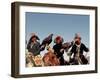 Hunters from Sagsai Sum, Bechik, Tek and Khalbek, Golden Eagle Festival, Mongolia-Amos Nachoum-Framed Premium Photographic Print