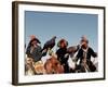 Hunters from Sagsai Sum, Bechik, Tek and Khalbek, Golden Eagle Festival, Mongolia-Amos Nachoum-Framed Premium Photographic Print