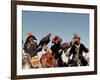 Hunters from Sagsai Sum, Bechik, Tek and Khalbek, Golden Eagle Festival, Mongolia-Amos Nachoum-Framed Photographic Print