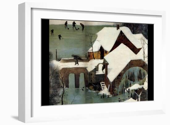 Hunters in the Snow - Detail-Pieter Breughel the Elder-Framed Art Print