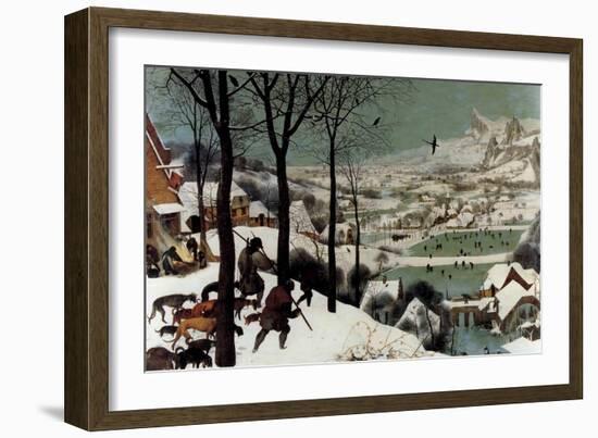 Hunters in the Snow - Detail-Pieter Breughel the Elder-Framed Art Print