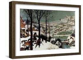 Hunters in the Snow - Detail-Pieter Breughel the Elder-Framed Art Print