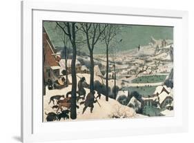 Hunters in the Snow, February, 1565-Pieter Bruegel the Elder-Framed Premium Giclee Print