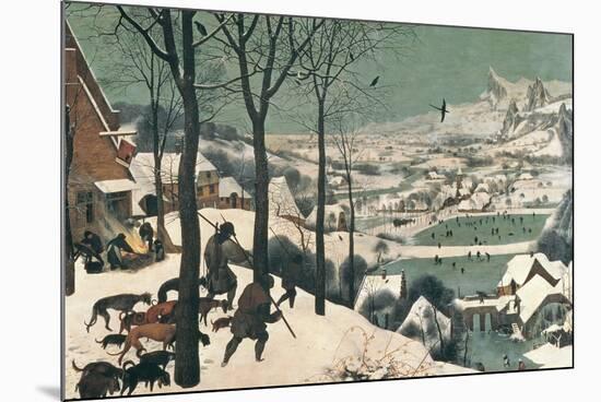 Hunters in the Snow, February, 1565-Pieter Bruegel the Elder-Mounted Premium Giclee Print