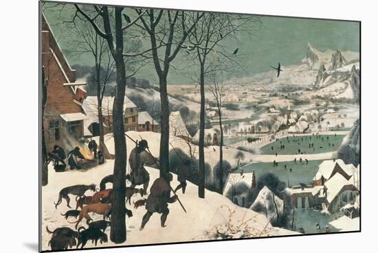 Hunters in the Snow, February, 1565-Pieter Bruegel the Elder-Mounted Giclee Print