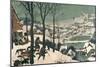 Hunters in the Snow, February, 1565-Pieter Bruegel the Elder-Mounted Premium Giclee Print