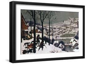 Hunters in the Snow, February, 1565-Pieter Bruegel the Elder-Framed Giclee Print