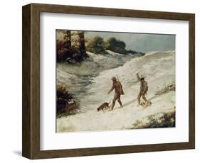 Hunters in the Snow or the Poachers-Gustave Courbet-Framed Giclee Print