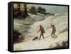 Hunters in the Snow or the Poachers-Gustave Courbet-Framed Stretched Canvas