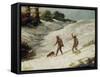 Hunters in the Snow or the Poachers-Gustave Courbet-Framed Stretched Canvas