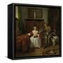 Hunters Present-Gabriel Metsu-Framed Stretched Canvas