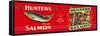 Hunters Salmon Can Label - San Francisco, CA-Lantern Press-Framed Stretched Canvas