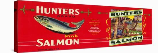 Hunters Salmon Can Label - San Francisco, CA-Lantern Press-Stretched Canvas