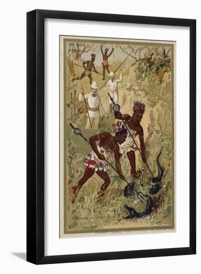 Hunting a Black Snake-null-Framed Premium Giclee Print