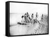 Hunting a Crocodile, Nubia, Egypt, 1887-Henri Bechard-Framed Stretched Canvas