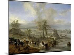 Hunting and Fishing Party, 1660-1662-Philips Wouwerman-Mounted Giclee Print