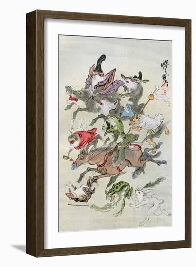 Hunting Animals, 1898-Kawanabe Kyosai-Framed Giclee Print