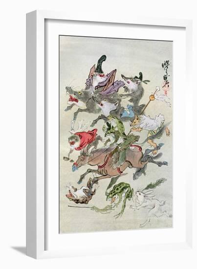 Hunting Animals, 1898-Kawanabe Kyosai-Framed Giclee Print