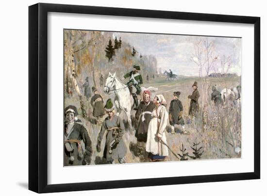 Hunting at the Time of the Tsar Peter the Great, 1907-Sergei Arsenyevich Vinogradov-Framed Giclee Print