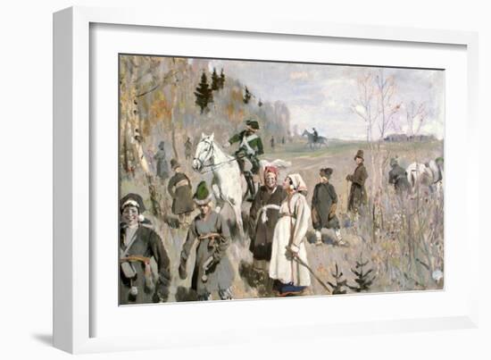 Hunting at the Time of the Tsar Peter the Great, 1907-Sergei Arsenyevich Vinogradov-Framed Giclee Print