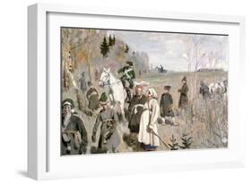 Hunting at the Time of the Tsar Peter the Great, 1907-Sergei Arsenyevich Vinogradov-Framed Giclee Print