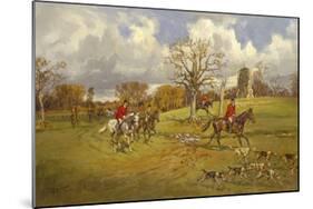 Hunting below the ruins at Knepp (Sussex) Castle-John King-Mounted Premium Giclee Print