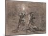 Hunting Birds by Torchlight-Jean-Francois Millet-Mounted Giclee Print