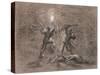 Hunting Birds by Torchlight-Jean-Francois Millet-Stretched Canvas