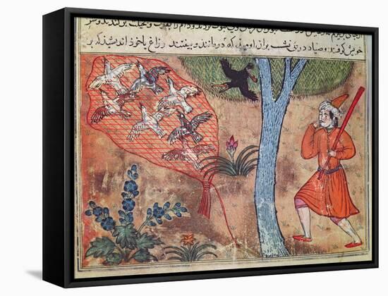 Hunting Birds, from The Book of Kalila and Dimna, from The Fables of Bidpay-null-Framed Stretched Canvas