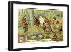 Hunting Bison in Ancient Germany-null-Framed Giclee Print