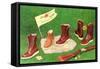 Hunting Boots and Shoes, Rifle-null-Framed Stretched Canvas