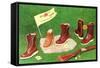 Hunting Boots and Shoes, Rifle-null-Framed Stretched Canvas